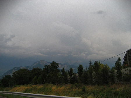 Fotos Bewölkter Himmel auf der Fahrt nach Grenoble