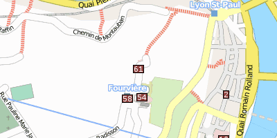 Tour métallique de Fourvière Lyon Stadtplan